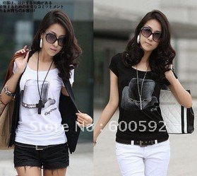 2012 t-shirts new arrival on fashion,Chiffon women T-shirts hot on sale--NRTS0010