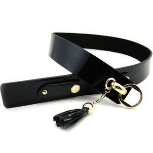 2012 Tassel japanned leather wide belt female women's belt fashion all-match decoration strap