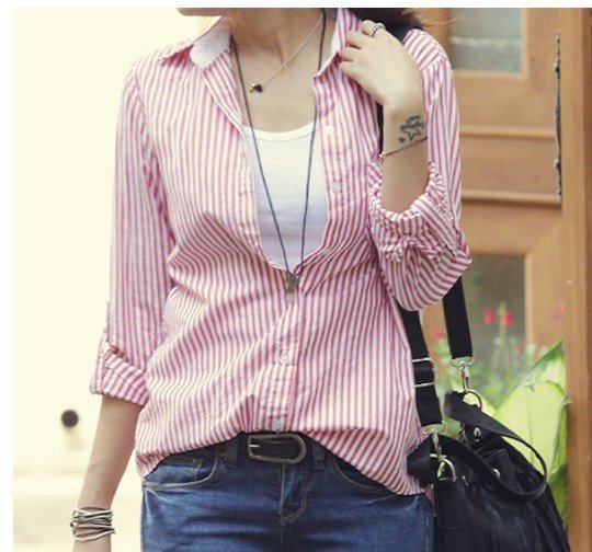 2012 the latest fashion leisure stripe shirts