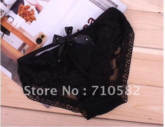 2012 the latest trend Lace sexy women panties/underwear,/briefs with bow tie Free shipping 20 pcs/lot