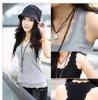 2012 the new summer hot saling Slim lace flower  vest FREE SHIPPING