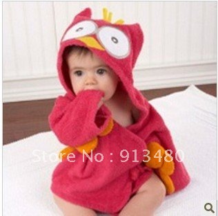 2012 the owl cartoon characters bathrobe/children bath towe Robe free shipping