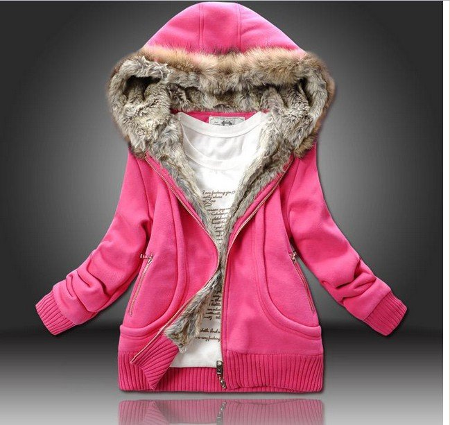 2012 thick women's hooded sweater Jacket Coat 3 colors size M L XL.Free shipping