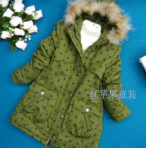 2012 thickening cotton-padded jacket female big boy child plus size outerwear wadded jacket trench 12223