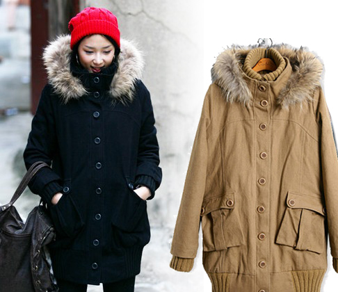 2012 thickening wadded jacket cotton-padded jacket fur collar overcoat outerwear female winter