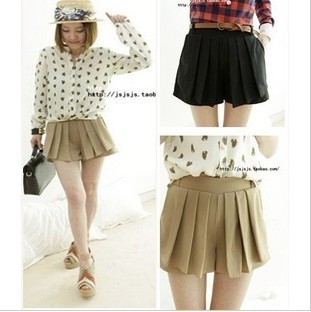 2012 thin all-match smallerone pleated skirt pants shorts