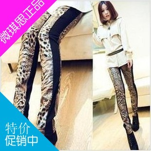 2012 tiger faux leather patchwork fashion female legging thickening autumn and winter legging