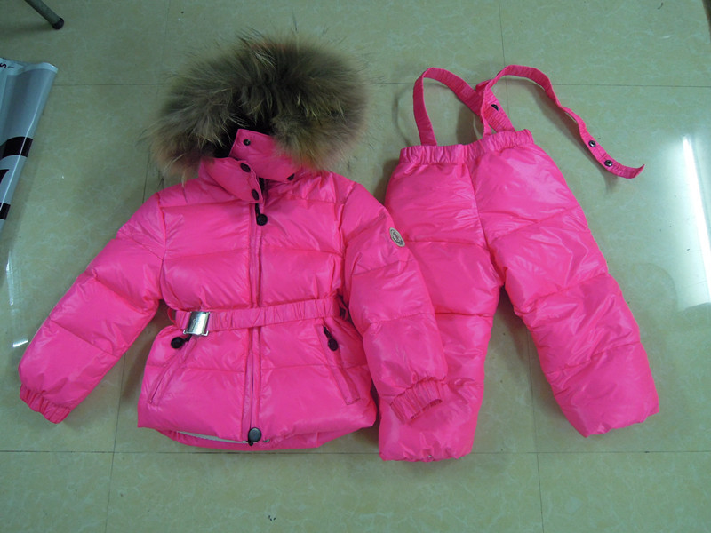 2012 TOP QUALITY baby down coat children down sets girls buddhistan red matt set large fur collar