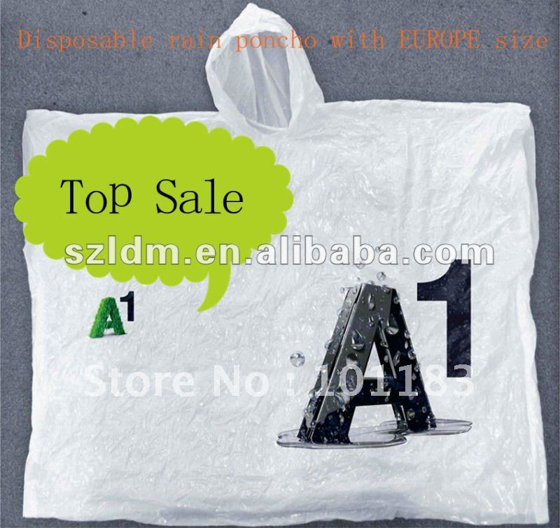 2012 TOP SALE Disposable rain poncho with EUROPE size A881