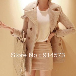 2012 trench double breasted slim waist medium-long thick woolen outerwear wool coatm