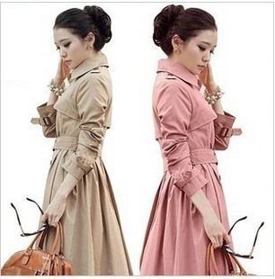 2012 trench female outerwear autumn and winter plus size slim women's trench