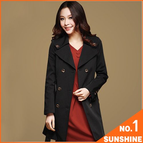 2012 trench female outerwear spring and autumn slim plus size women medium-long overcoat f70