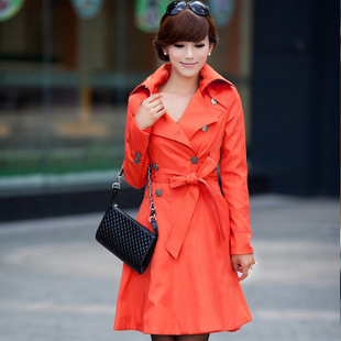 2012 trench women's autumn and winter outerwear long design slim spring and autumn double breasted women's