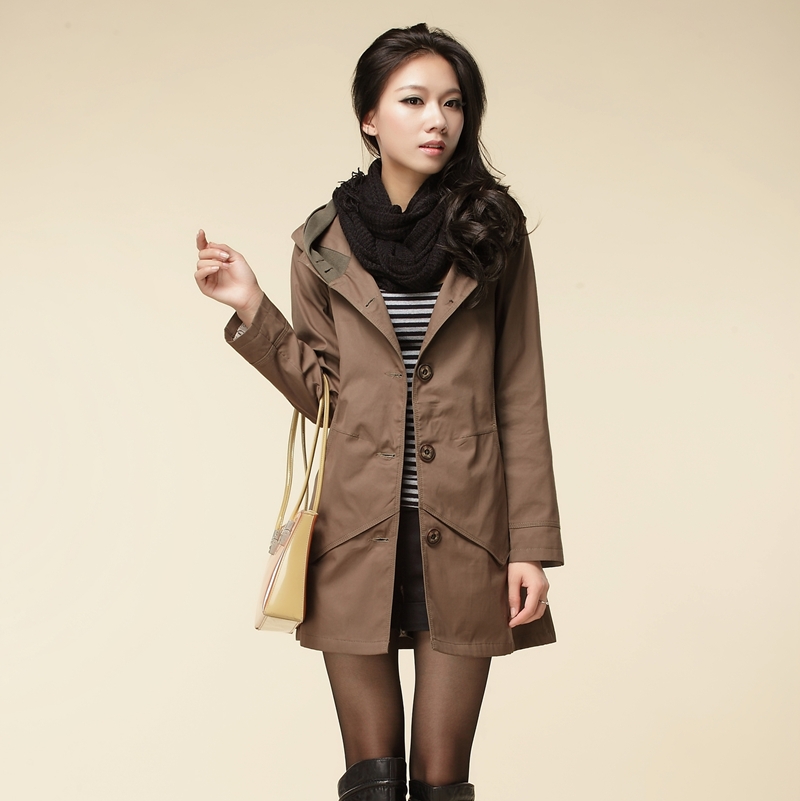 2012 trench women's autumn and winter outerwear medium-long slim spring and autumn single breasted women's trench