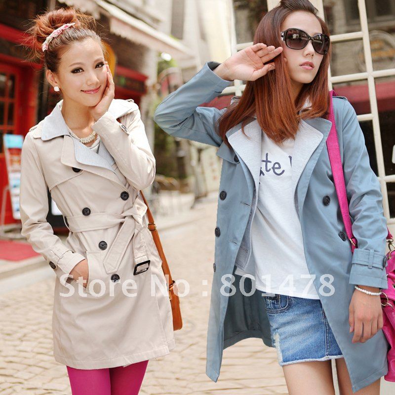 2012 trench women's autumn and winter trench outerwear long design slim double layer collar double breasted women's trench