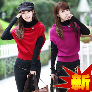 2012 twinset sweater women's vest rabbit hair autumn and winter basic shirt pullover sweater outerwear