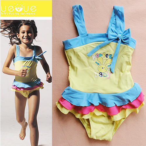 2012 uevue female child swimwear little girl one piece triangle swimwear 1133