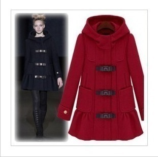 2012 UK STYLE[YZ061] new women's hooded woolen outerwear,skirt design trench, wool &blends coats free shipping