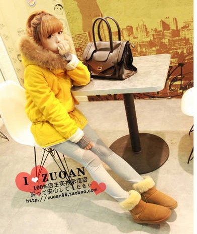 2012 wadded jacket women's fur collar lacing small cotton-padded jacket medium-long thickening thermal hooded cotton-padded coat