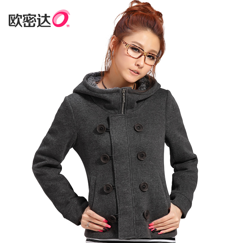 2012 wadded jacket women's short design cotton-padded jacket slim thickening with a hood long-sleeve outerwear