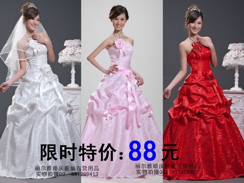 2012 wedding formal dress princess Pink brief wedding dress flower hs6692