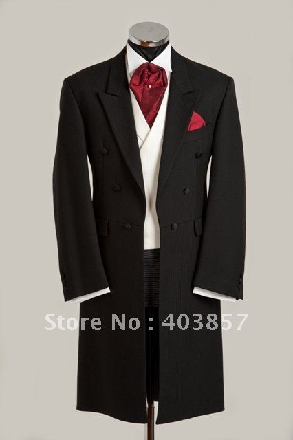 2012 Wedding Suit   Custom Wedding Suits   Black Wedding Suits  High Quality Groom Suits (Jacket+Pants+Vest +Tie+Kerchief) 237
