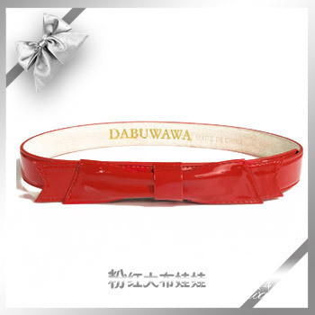 2012 white red bow all-match genuine leather belt