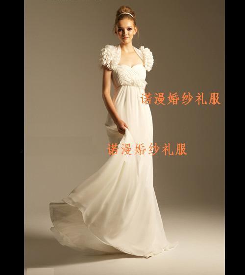 2012 white red long design flower bag evening dress evening dress bride evening dress