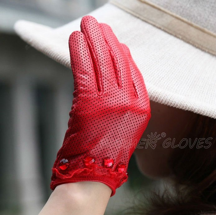 2012 wholesale Free Shipping Ladies' lambskin fashion leather gloves