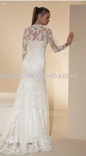 2012 wholesale free shipping white long sleeves with lace unique wedding bridal jacket,wedding bolero WJ715