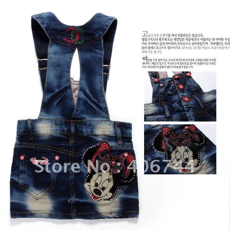 2012  Wholesale girls overalls ,Girls jean overall with diamond decoration,5pcs/lot,FL011