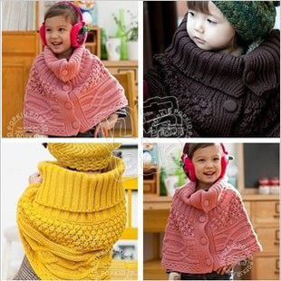2012 winter 5 buckle girls clothing baby cloak sweater cape wt-0755