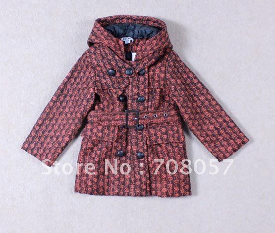 2012 winter 6 pcs/lot +2color    fashion cool  girls  jacket  , double-breasted children  coat  hot  wholesell