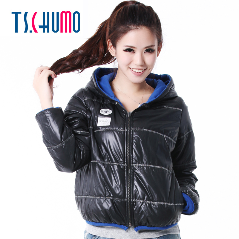 2012 winter casual two ways thickening wadded jacket thickening cotton-padded jacket female outerwear print