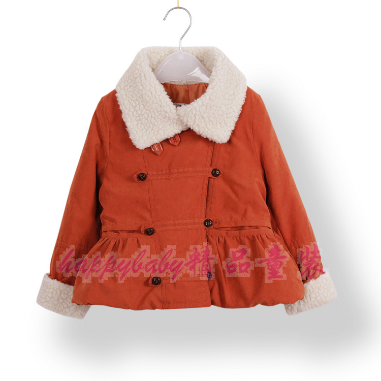 2012 winter child baby girls clothing plus cotton thickening outerwear wadded jacket cotton-padded jacket cotton-padded jacket