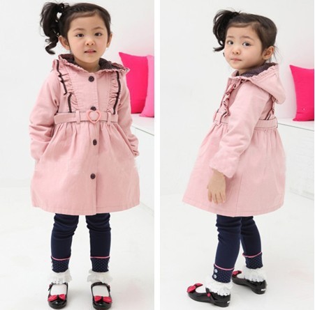 2012 winter child baby wadded jacket cotton-padded jacket outerwear female child with a hood overcoat