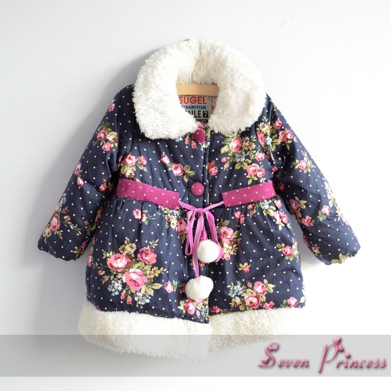 2012 winter child female child baby princess long design wadded jacket cotton-padded jacket cotton-padded jacket clip