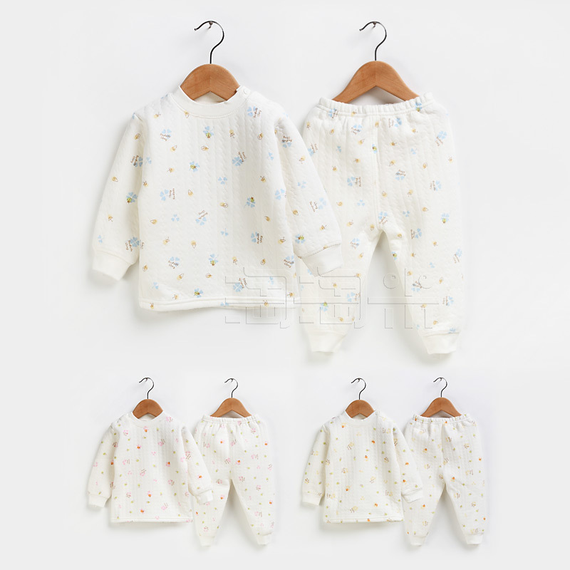 2012 winter children's clothing four leaf clover air cotton baby underwear set thickening child underwear