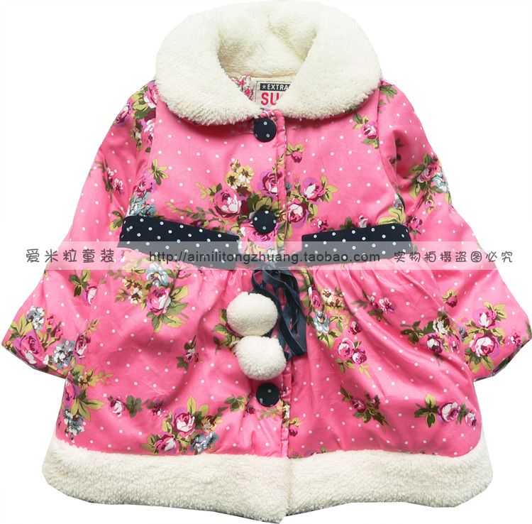 2012 winter clothing female child baby 100% cotton cotton-padded trench wadded jacket cotton-padded jacket cotton-padded jacket