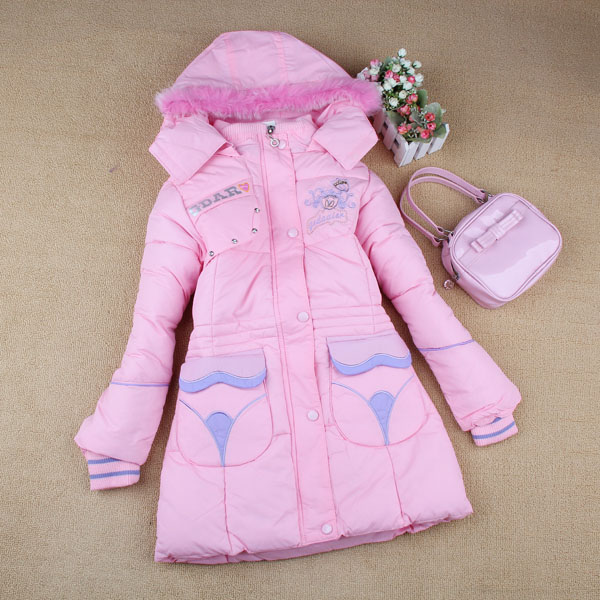2012 winter clothing outerwear female child cotton-padded jacket cotton-padded jacket medium-long child