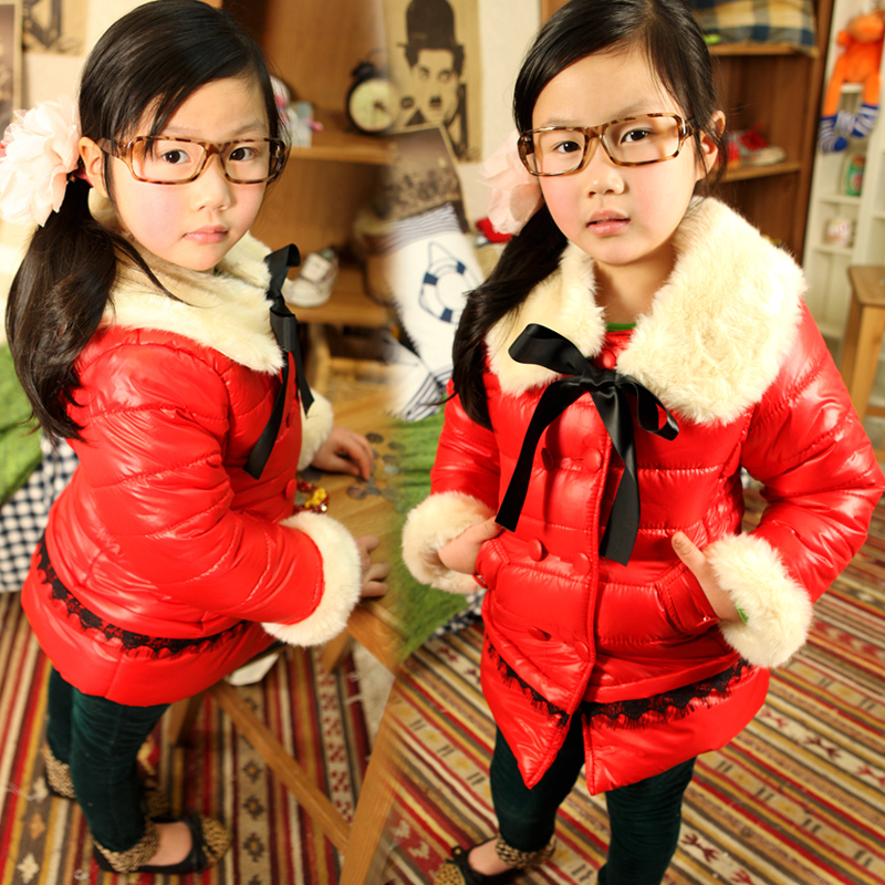 2012 winter collar child baby thickening girls clothing wadded jacket cotton-padded jacket outerwear z0479