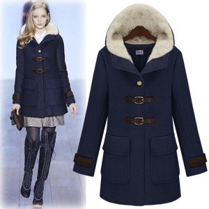 2012 WINTER COLLECTION [YZ046] British style women's outerwear, trench, female woolen coats jackets drop shipping fur collar