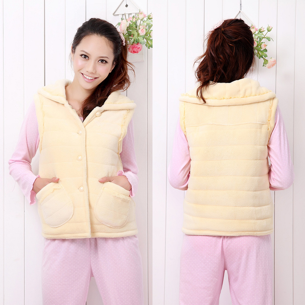 2012 winter coral fleece cotton-padded thermal thickening Women vest vest lounge