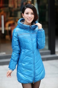 2012 winter cotton-padded jacket autumn new arrival fashion Women medium-long down cotton-padded jacket female with a hood
