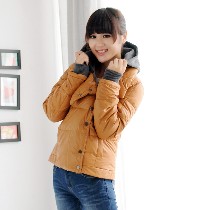 2012 winter detachable cap wadded jacket female faux leather popper cotton-padded jacket windproof cotton-padded coat