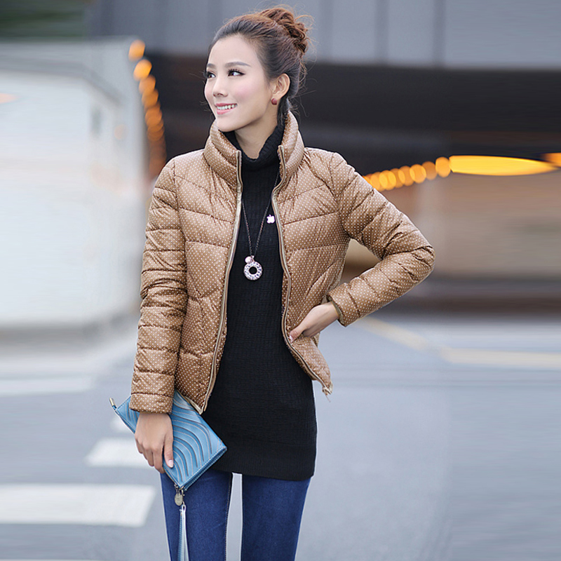 2012 winter down coat female fashion candy color polka dot down coat outerwear plus size female