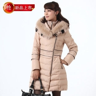 2012 winter down coat female fashionable casual medium-long rex rabbit hair(High-grade down jacket quality goods)