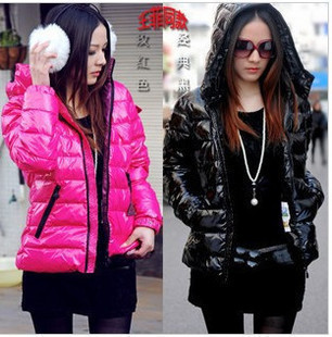 2012 winter down coat female short design glossy slim outerwear wadded jacket women's