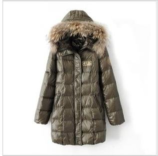 2012 Winter down coat, hooded fur bright collar parkas, free shipping down coat