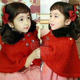 2012 winter elegant princess girls clothing baby maomao collar woolen cloak cape wt-0441 free shipping